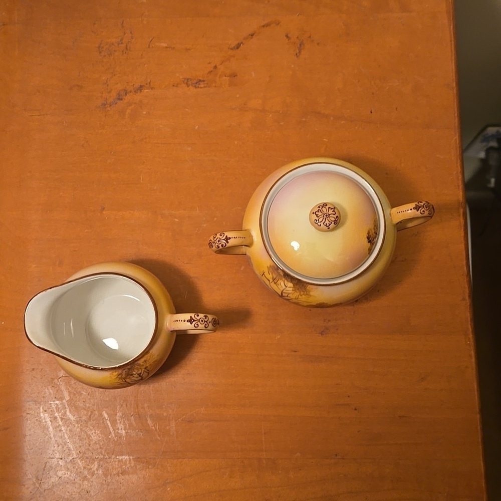 Noritake Japan Handpainted Creamer and Sugar Bowl - Picture 4 of 9